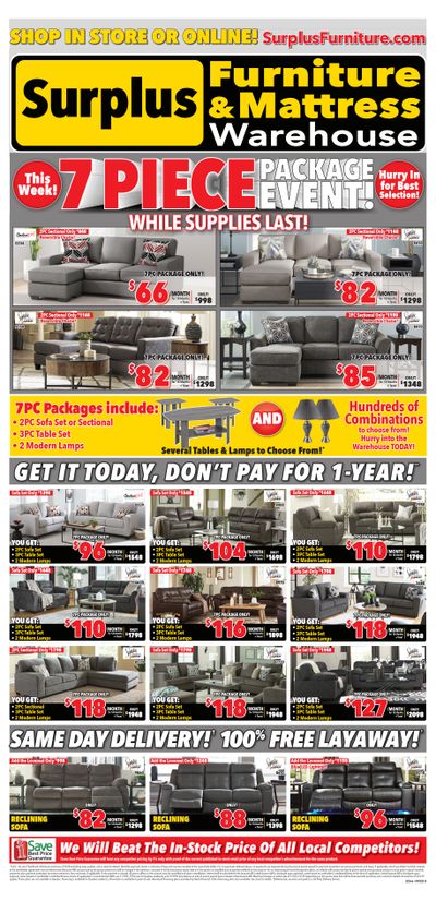 Surplus Furniture & Mattress Warehouse (Ottawa, Kingston) Flyer September 18 to October 1