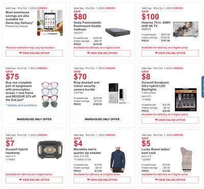 Costco Canada Coupons/Flyers Deals at All Costco Wholesale Warehouses in Canada, Until October 1
