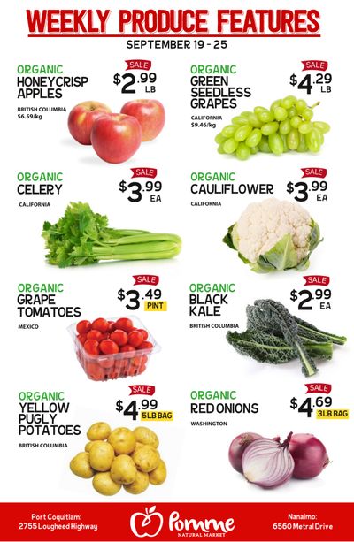 Pomme Natural Market Weekly Produce Flyer September 19 to 25
