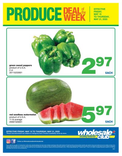 Wholesale Club (West) Produce Deal of the Week Flyer May 15 to 21