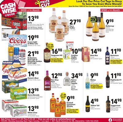 Cash Wise Liquor Only (MN) Weekly Ad Flyer Specials September 17 to September 23, 2023