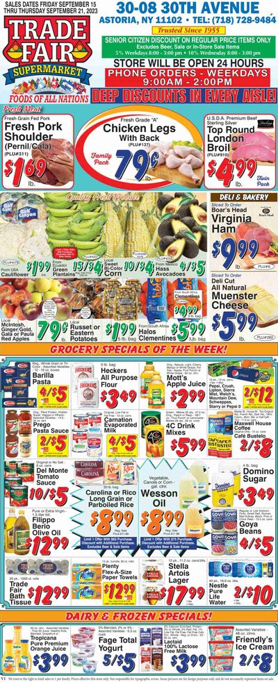 Trade Fair Supermarket (NY) Weekly Ad Flyer Specials September 15 to September 21, 2023