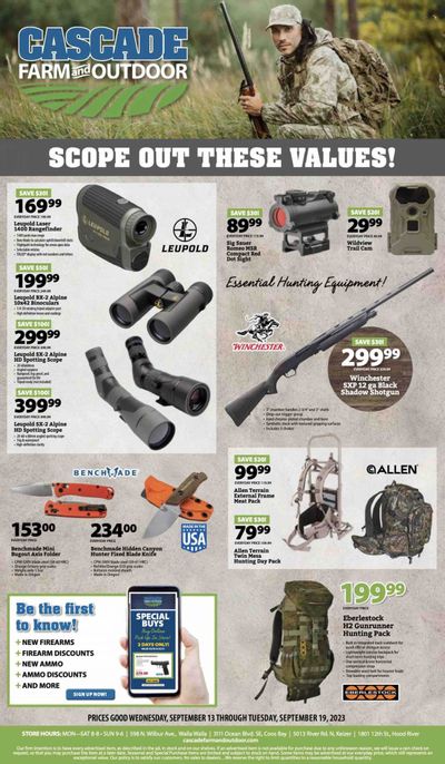 Cascade Farm And Outdoor (OR, WA) Weekly Ad Flyer Specials September 13 to September 19, 2023