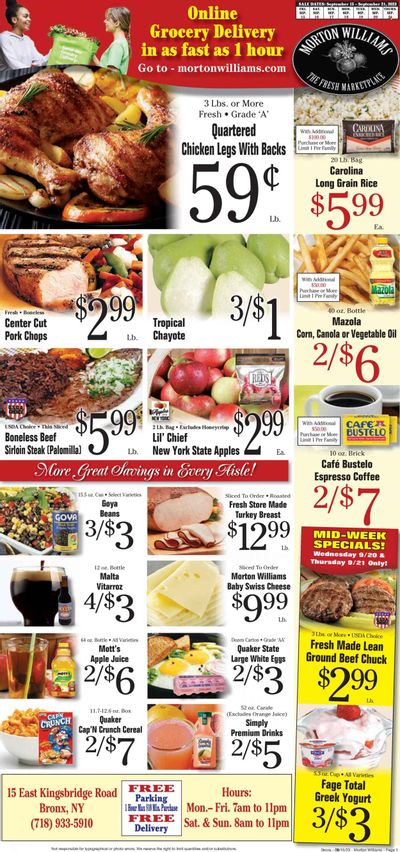 Morton Williams (NY) Weekly Ad Flyer Specials September 15 to September 21, 2023