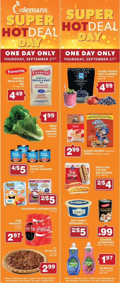 Coleman's Flyer September 21 to 27