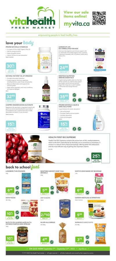 Vita Health Fresh Market Flyer September 7 to 27