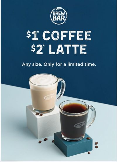A&W Canada Offers: Enjoy $1 Coffee & $2 Latte, Any Size