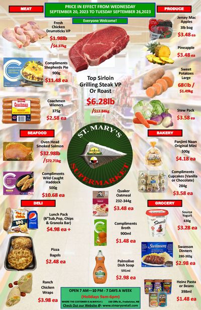 St. Mary's Supermarket Flyer September 20 to 26