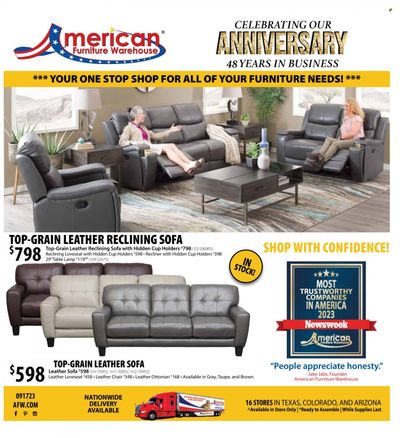 American Furniture Warehouse (AZ, CO, TX) Weekly Ad Flyer Specials September 17 to October 8, 2023