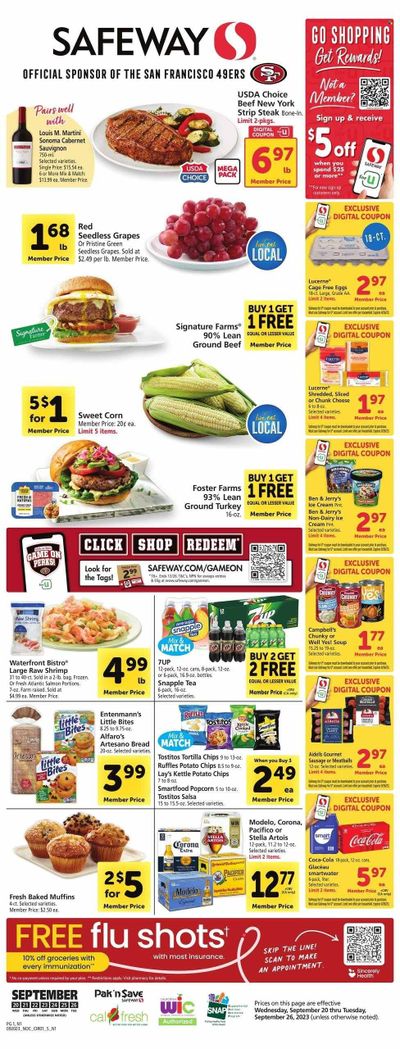 Safeway (CA) Weekly Ad Flyer Specials September 20 to September 26, 2023