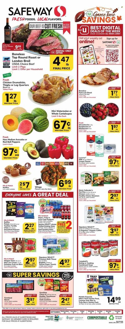 Safeway (WY) Weekly Ad Flyer Specials September 20 to September 26, 2023