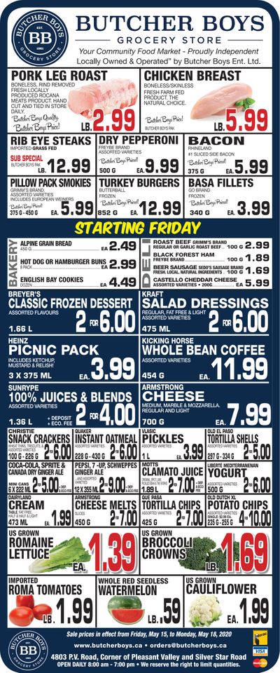 Butcher Boys Grocery Store Flyer May 15 to 18