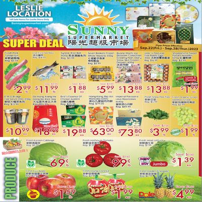 Sunny Supermarket (Leslie) Flyer September 22 to 28