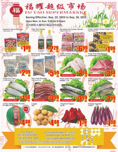 Fu Yao Supermarket Flyer September 22 to 28