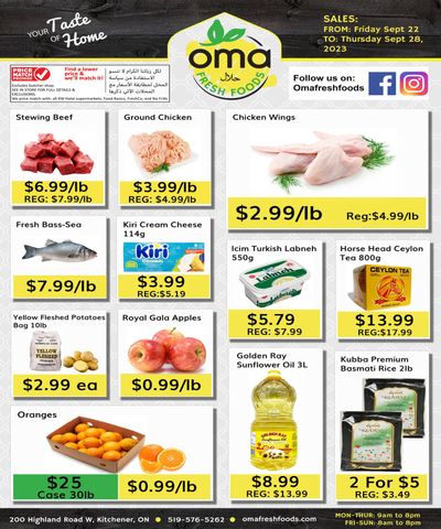 Oma Fresh Foods Flyer September 22 to 28