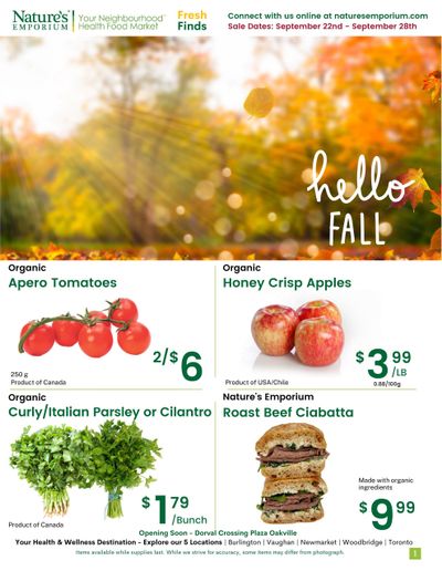 Nature's Emporium Weekly Flyer September 22 to 28