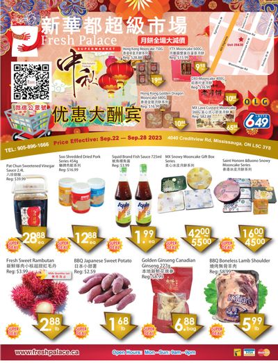 Fresh Palace Supermarket Flyer September 22 to 28