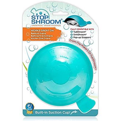 StopShroom STBLU232 Universal Stopper Plug Cover for Bathtub, Bathroom and Kitchen Drains, Aqua $10.6 (Reg $12.99)