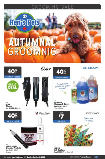 Ren's Pets Grooming Sale Flyer September 25 to October 8