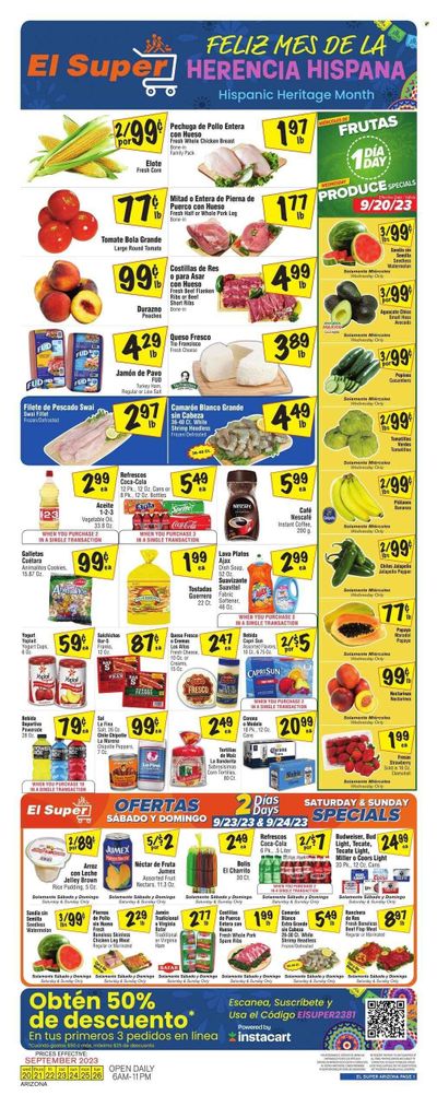 El Super (AZ) Weekly Ad Flyer Specials September 20 to September 26, 2023