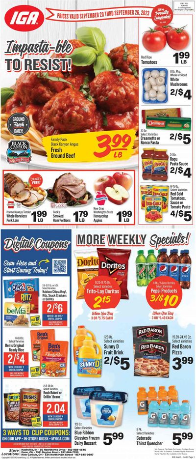 IGA (IN) Weekly Ad Flyer Specials September 20 to September 26, 2023