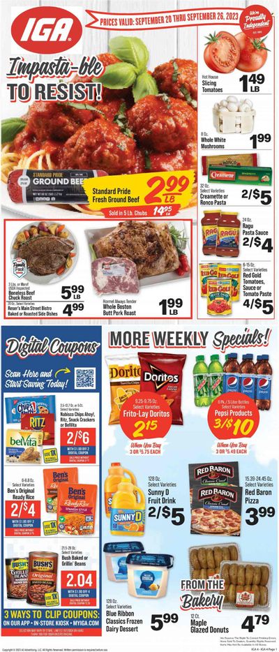IGA (KY) Weekly Ad Flyer Specials September 20 to September 26, 2023