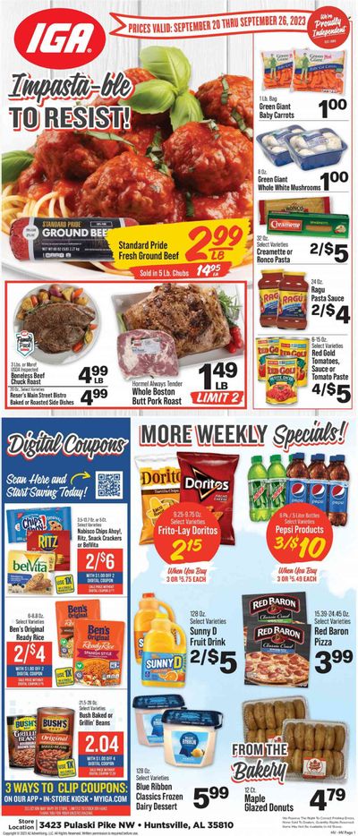 IGA (AL) Weekly Ad Flyer Specials September 20 to September 26, 2023
