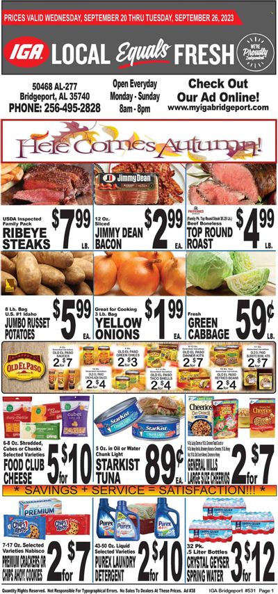 IGA (50) Weekly Ad Flyer Specials September 20 to September 26, 2023