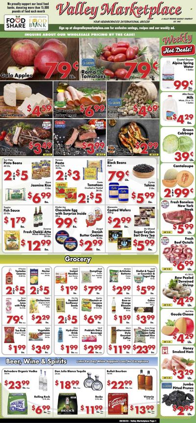 Valley Marketplace (CA) Weekly Ad Flyer Specials September 20 to September 26, 2023