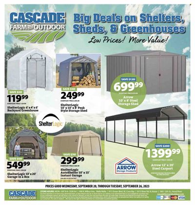 Cascade Farm And Outdoor (OR, WA) Weekly Ad Flyer Specials September 20 to September 26, 2023