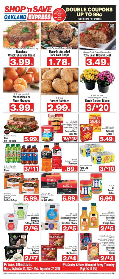 Shop ‘n Save Express (MD, PA, WV) Weekly Ad Flyer Specials September 21 to September 27, 2023