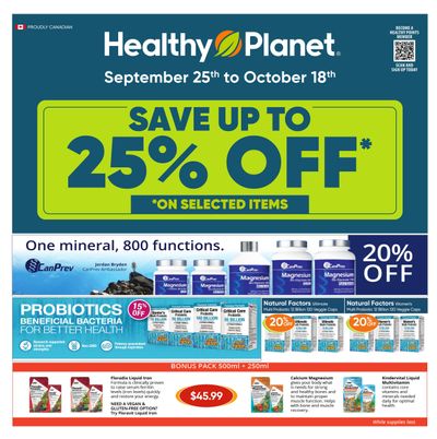 Healthy Planet Flyer September 25 to October 18
