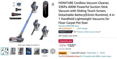 Amazon Canada Deals: Save 61% on Cordless Vacuum Cleaner with Coupon