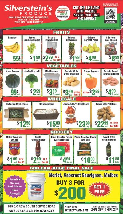 Silverstein's Produce Flyer September 26 to 30