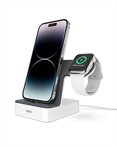 Belkin Powerhouse Charge Dock for Apple Watch + iPhone Charging Dock for iPhone Xs, XS Max, XR, X, 8/8 Plus and More, Apple Watch Series 4, 3, 2, 1 (White) $89 (Reg $117.68)