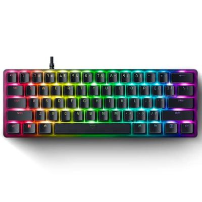Razer Huntsman Mini 60% Analog Gaming Keyboard: Adjustable Actuation via Analog Optical Switches - Rapid Trigger Mode - Doubleshot PBT Keycaps - RGB Lighting - Portable 60 Percent Form Factor - Black $105.99 (Reg $199.99)