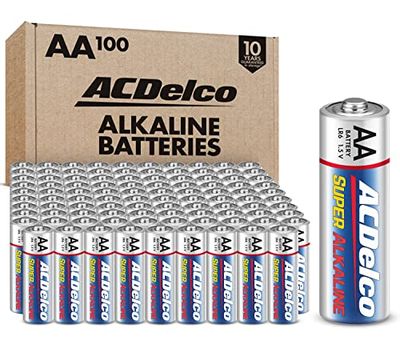 ACDelco 100-Count AA Batteries, Maximum Power Super Alkaline Battery, 10-Year Shelf Life, Recloseable Packaging $23.8 (Reg $29.89)