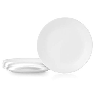 Corelle Vitrelle 8-Piece Dinner Plates Set, Triple Layer Glass and Chip Resistant, Lightweight Round Plates, Winter Frost White $34.6 (Reg $37.52)