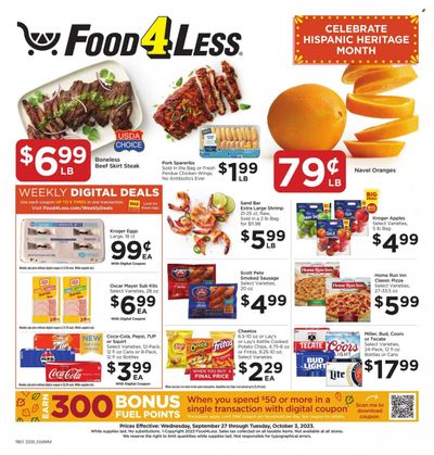 Food 4 Less (IL) Weekly Ad Flyer Specials September 27 to October 3, 2023