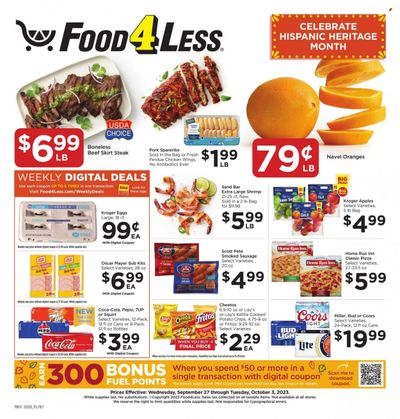 Food 4 Less (IN) Weekly Ad Flyer Specials September 27 to October 3, 2023