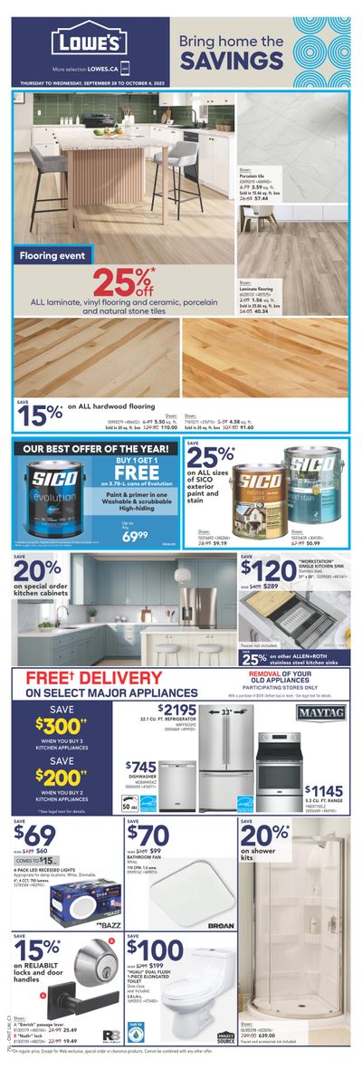 Lowe's (ON) Flyer September 28 to October 4