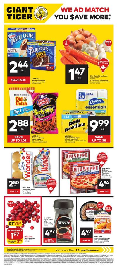 Giant Tiger (West) Flyer September 27 to October 3