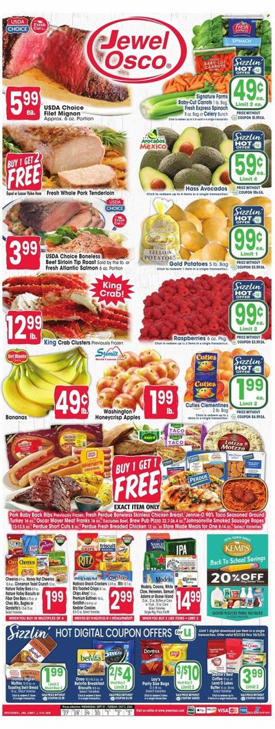 Jewel Osco (IL) Weekly Ad Flyer Specials September 27 to October 3, 2023