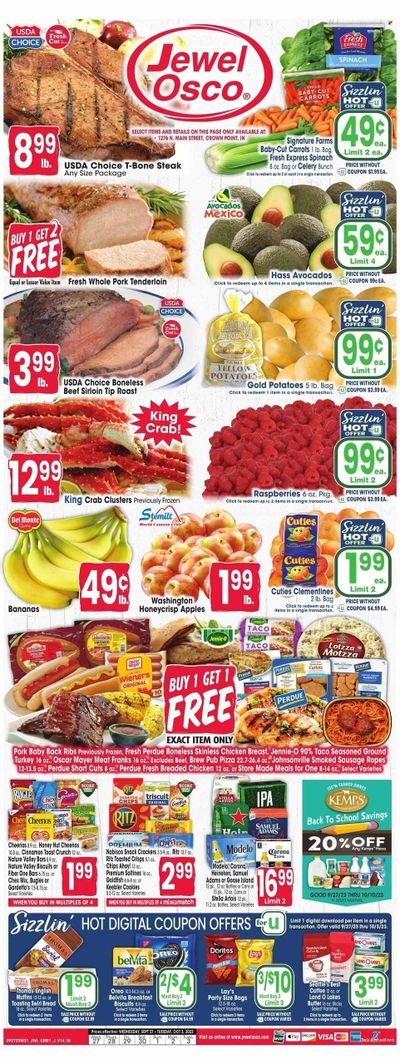 Jewel Osco (IN) Weekly Ad Flyer Specials September 27 to October 3, 2023