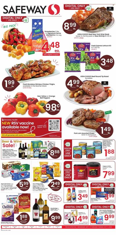 Safeway (MT) Weekly Ad Flyer Specials September 27 to October 3, 2023