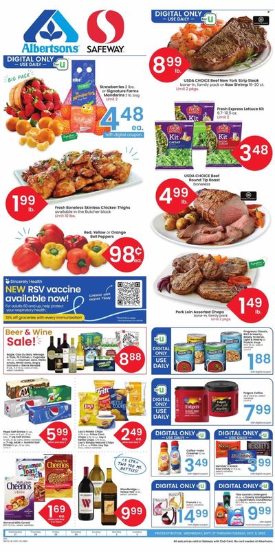 Safeway (MT) Weekly Ad Flyer Specials September 27 to October 3, 2023