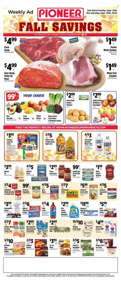 Pioneer Supermarkets (NJ, NY) Weekly Ad Flyer Specials September 24 to September 30, 2023