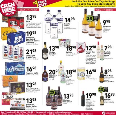 Cash Wise Liquor Only (MN) Weekly Ad Flyer Specials September 24 to September 30, 2023