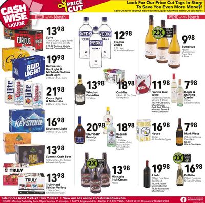 Cash Wise Liquor Only (MN) Weekly Ad Flyer Specials September 24 to September 30, 2023