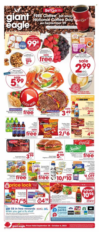 Giant Eagle (OH) Weekly Ad Flyer Specials September 28 to October 4, 2023